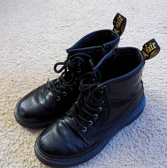 Dr Martens patent “snake skin” boots size 3 - Picture 1 of 14